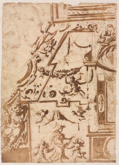 Grottesco con un centauro saltante verso, c. 1565-1588 da Marco Marchetti