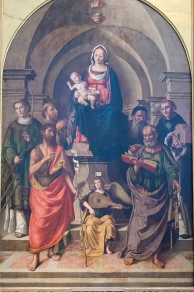 Vergine e Bambino circondati da Santi da Marco Palmezzano