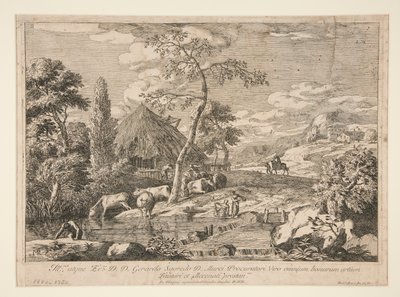 Paesaggio con mandria di bestiame da Marco Ricci