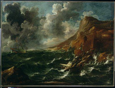 Navi in tempesta, c.1705-08 da Marco Ricci