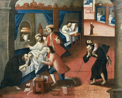 Religiosi che curano un paziente all