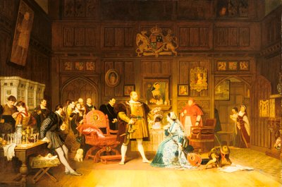 Enrico VIII e Anna Bolena Osservati dalla Regina Caterina, 1870 da Marcus Stone
