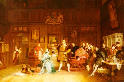 Enrico VIII e Anna Bolena osservati dalla Regina Caterina, 1870 da Marcus Stone