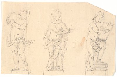 Foglio di studio con tre putti da Marcus Tuscher