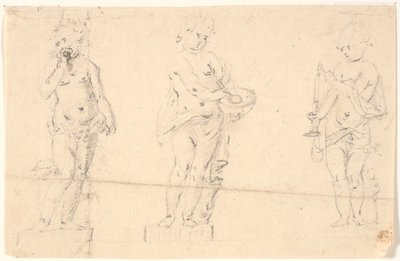 Foglio di studio con tre putti da Marcus Tuscher