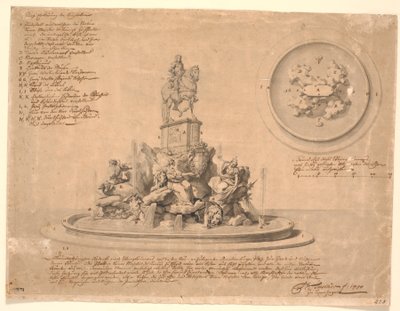 Bozza per un monumento a Federico V ad Amalienborg da Marcus Tuscher