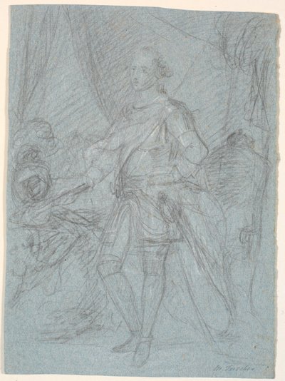 Bozza per ritratto a figura intera. Studio per il ritratto di famiglia di Chr. VI (Rosenborg)? Federico V come principe ereditario da Marcus Tuscher