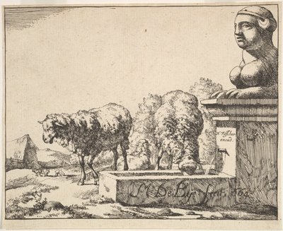 Pecore, da un set di 16 piatti, 1664 da Marcus de Bye