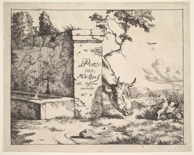 Pagina del titolo per Diverses vaches et boeufs dopo Paulus Potter da Marcus de Bye