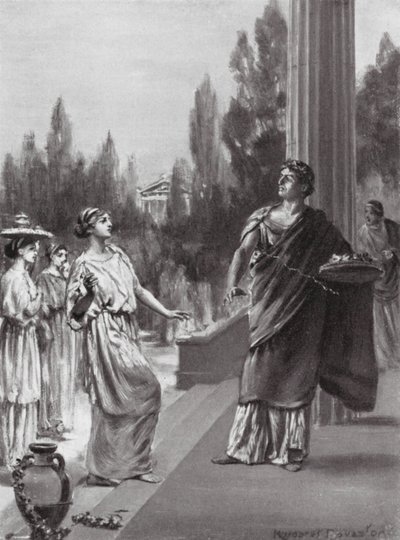 Ipparco insulta la sorella di Armonio (litografia) da Margaret (after) Dovaston