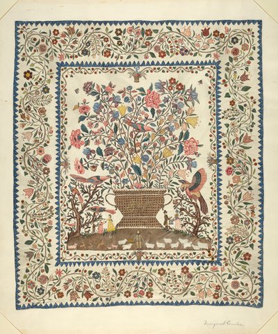 Coperta applicata e ricamata, 1935-1942 da Margaret Concha