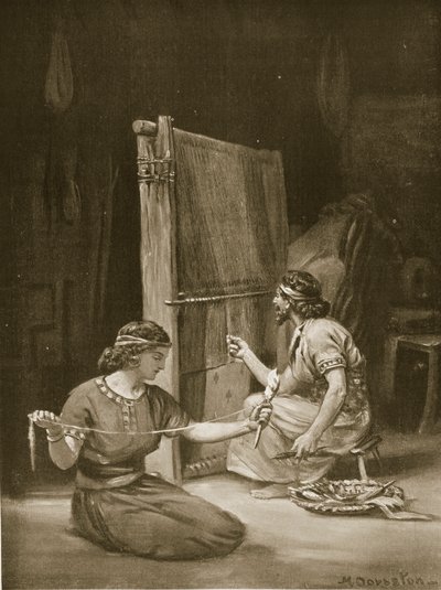 Un telaio babilonese, illustrazione da "Hutchinson