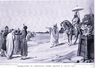 Persecuzione dei cristiani sotto Shapur II (litografia) da Margaret Dovaston
