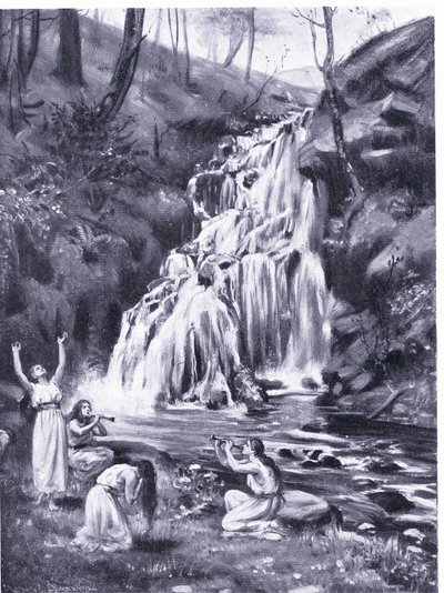 Fanciulle fenicie in lutto per la perdita di Adone (litografia) da Margaret Dovaston