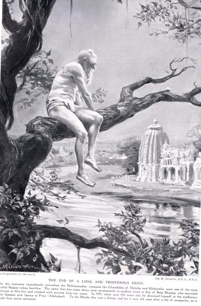 La fine di un lungo e prospero regno, illustrazione da "Hutchinsons History of the Nations", 1910 circa (litografia) da Margaret Dovaston