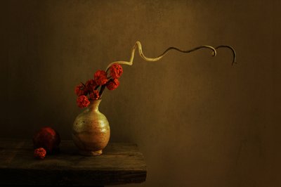 Natura morta botanica in tonalità scure da Margaret Halaby