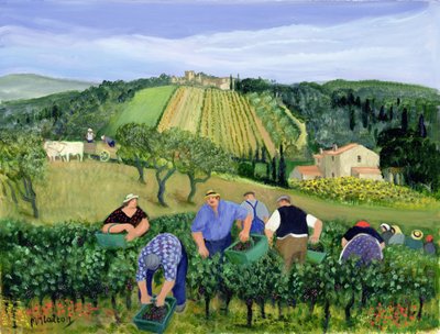 vigneto, ulivi e girasoli da Margaret Loxton