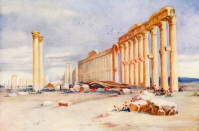 Colonnato, Palmira, con Castello Turco in Lontananza da Margaret Thomas