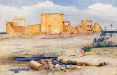 Tempio del Sole, Palmira (litografia a colori) da Margaret Thomas