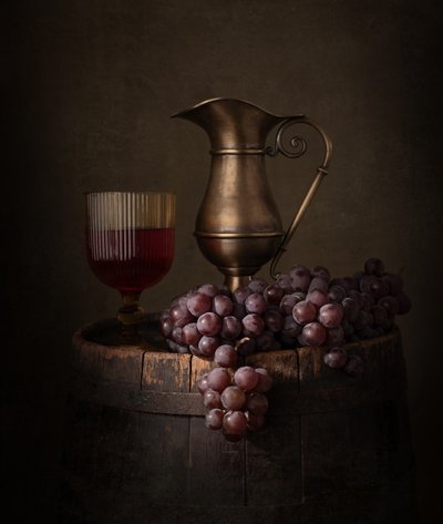 Natura morta rustica con vino da Margareth Perfoncio