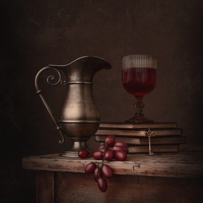 Natura morta con vino d