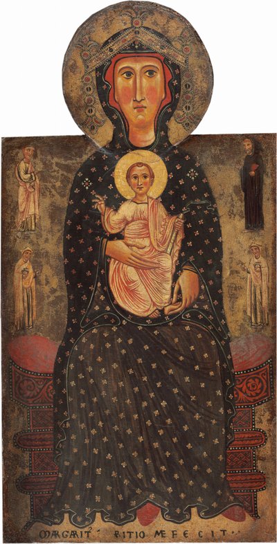 Madonna col Bambino in trono con quattro santi da Margaritone d
