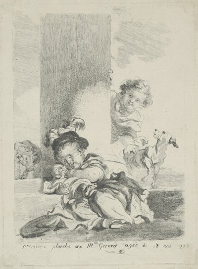 Il Bambino e il Gatto, 1778 da Marguerite Gerard
