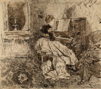 Cecilia de Madrazo suona il pianoforte da Marià Fortuny Marsal