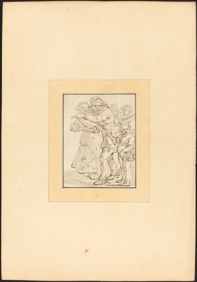 Vecchio che indica a sinistra da Maria Catharina Prestel after Adriaen Pietersz van de Venne