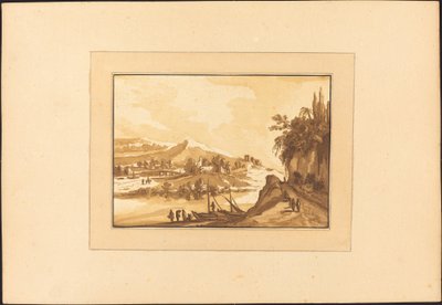 Paesaggio con barche da pesca da Maria Catharina Prestel after Franz Edmund Weirotter