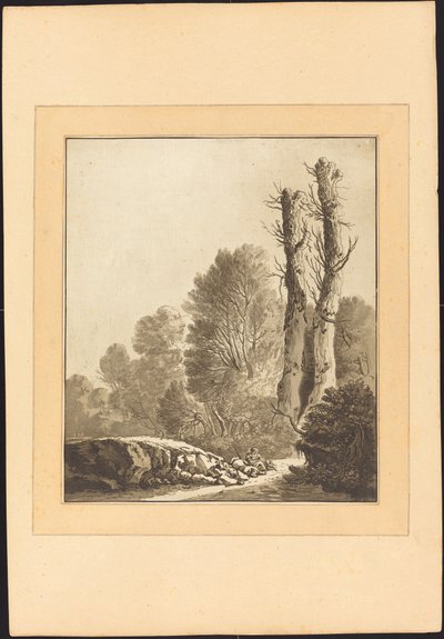 Paesaggio con Due Alberi da Maria Catharina Prestel after Herman Saftleven
