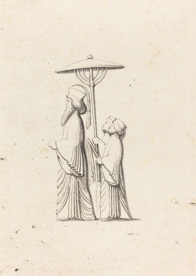 Scultura a Persepoli, dai Viaggi di Le Bruyn da Maria Denman after John Flaxman