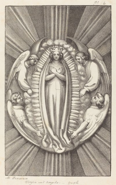 Vergine e angeli, una chiave di volta a York da Maria Denman after John Flaxman