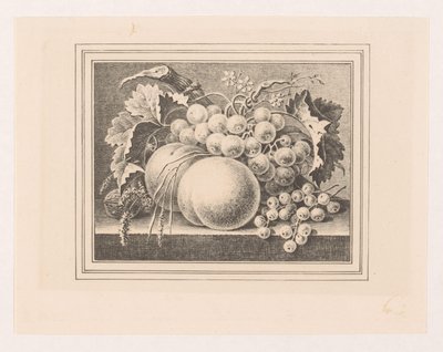 Composizione con frutti in una cornice da Maria Geertruida de Goeje Barbiers (attributed to)