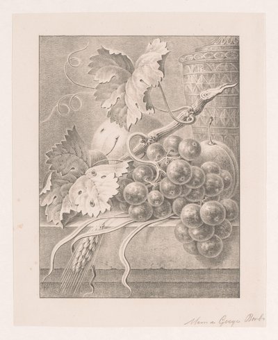Natura morta con frutta e vaso decorato da Maria Geertruida de Goeje Barbiers (attributed to)