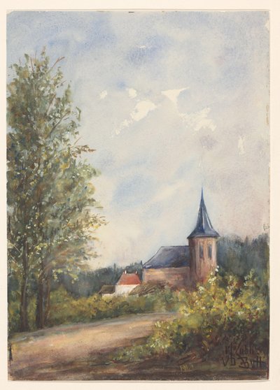 Paesaggio con chiesa da Maria Zubli van den Berch van Heemstede (signed by artist)