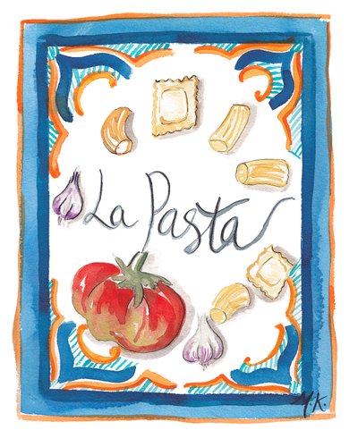 La Pasta, 2018 (acquerello su carta) da Marianna Kulukundis