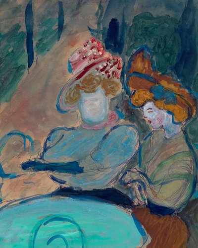 Due donne sulla terrazza di un caffè da Marianne von Werefkin