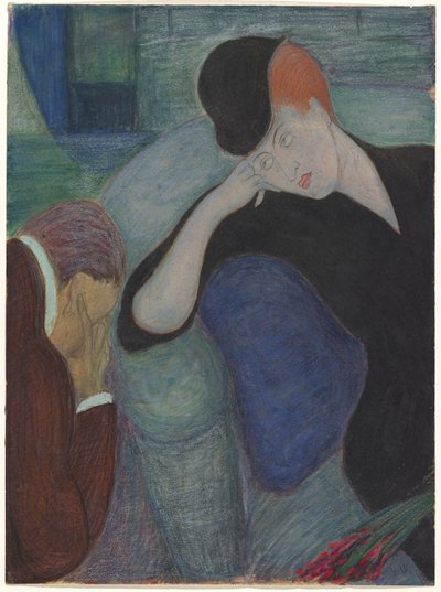 Interno con coppia seduta da Marianne von Werefkin