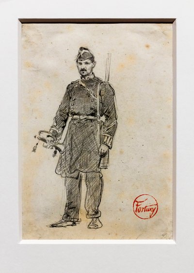 La tromba del generale Prim, 1860 circa (matita di grafite su carta) da Mariano Fortuny