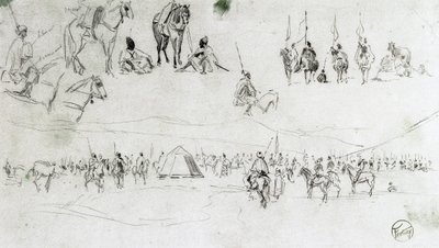 Paesaggio con militari spagnoli e mori da Mariano Fortuny y Marsal