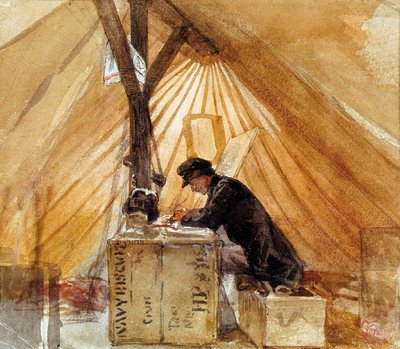 La nostra tenda. Dipinto di Mariano Fortuny (1838-1874). Acquerello, eseguito durante la Guerra d