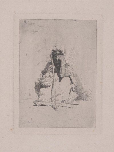 Senza Titolo - Figura Accovacciata con Bastone da Mariano José María Bernardo Fortuny y Carbó