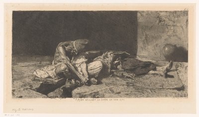Uomo arabo veglia sul corpo del suo amico da Mariano José María Bernardo Fortuny y Carbó