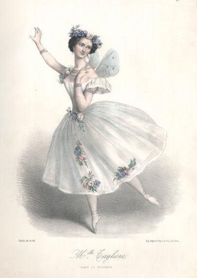 Ballerina italiana Marie Taglioni nel balletto Le Sylphide di suo padre Filippo Taglioni all