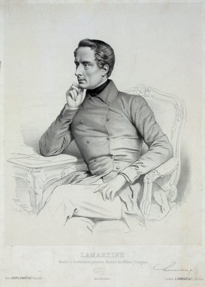 Ritratto di Alphonse de Lamartine 1790-1869 da Marie Alexandre Menut Alophe