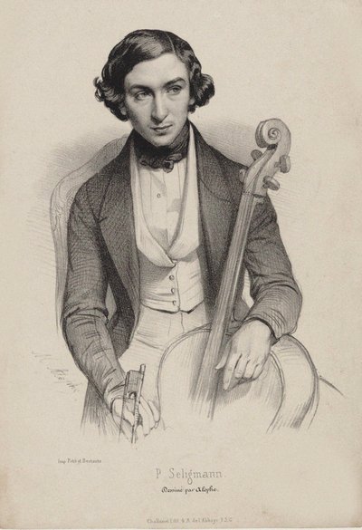 Ritratto del violoncellista e compositore Hippolyte Prosper Seligmann da Marie Alexandre Menut Alophe