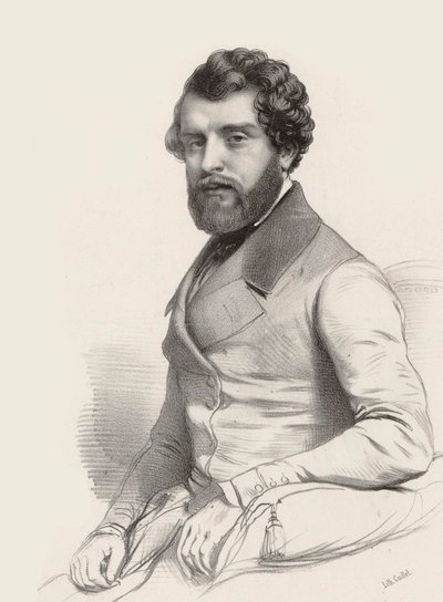 Ritratto del compositore Federico Ricci 1809-1877, 1844 da Marie Alexandre Menut Alophe