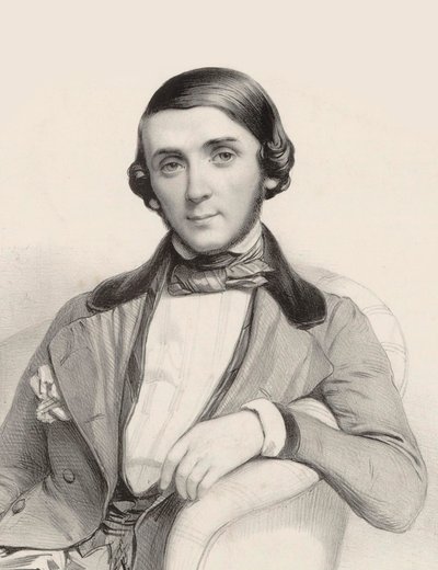 Ritratto del pianista e compositore Jean-Henri Ravina 1818-1906, ca 1845 da Marie Alexandre Menut Alophe