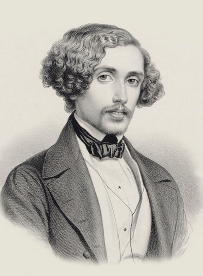 Ritratto del pianista e compositore Julius Schulhoff 1825-1898, 1850 da Marie Alexandre Menut Alophe